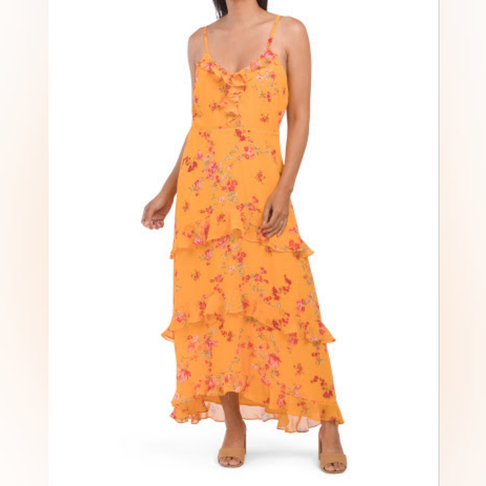 1.State yellow floral gown